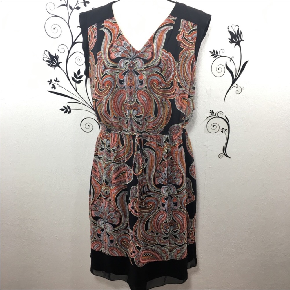 Paisley V Neck Dress